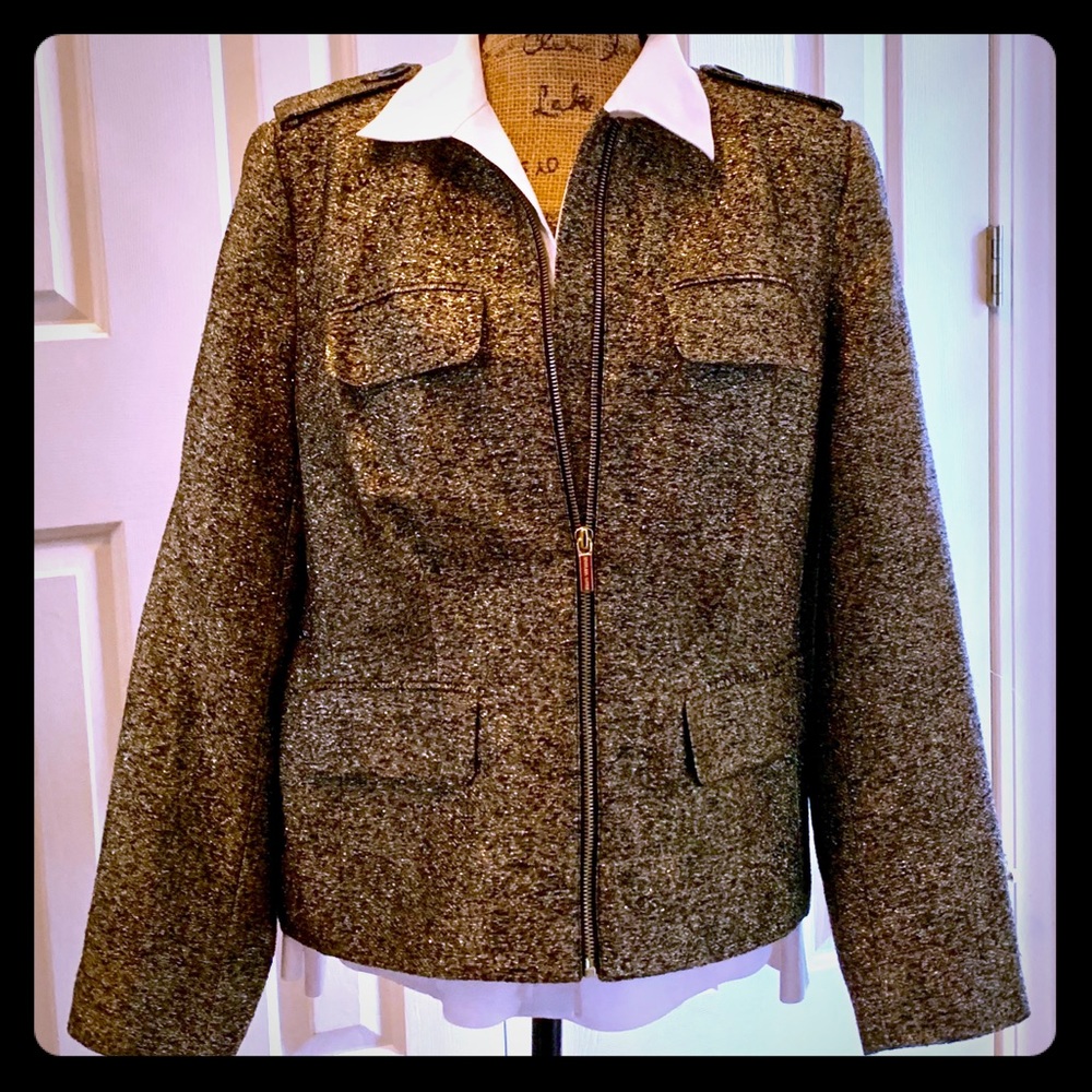 Micheal Kors zip front military inspired jacket